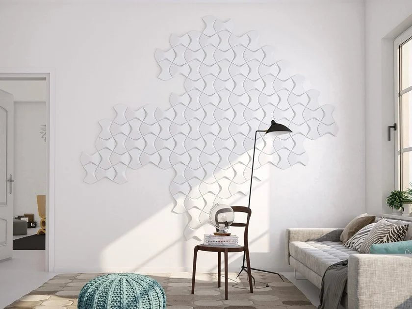 WING 3D WALL Tile - Arstyl Panels in modern living room  | DecorMania UK